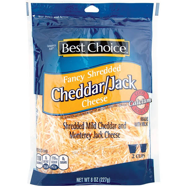 Best Choice Shredded Cheese, Fancy, Cheddar/Jack - 8 oz