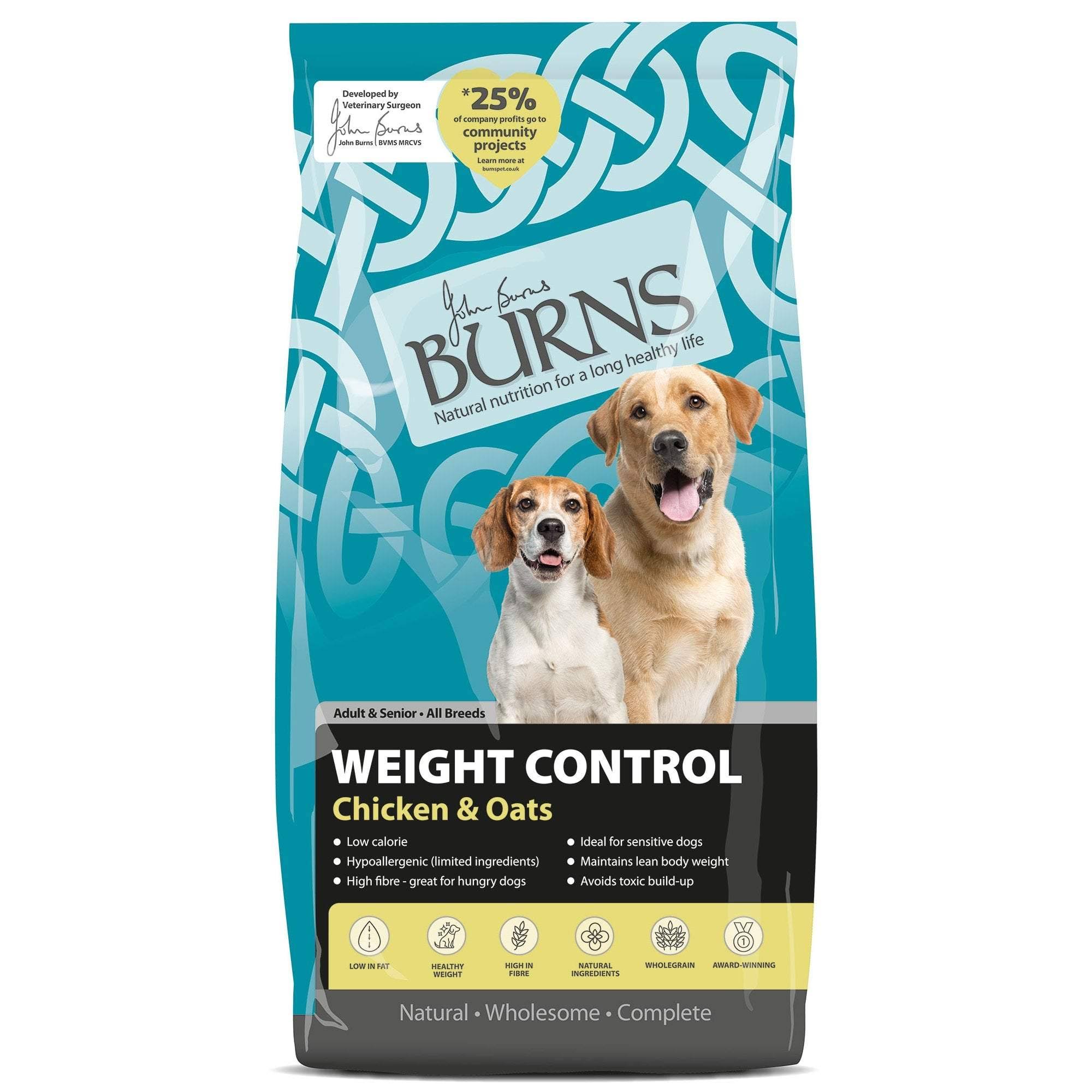 Burns Weight Control Dog Food - Chicken & Oats
