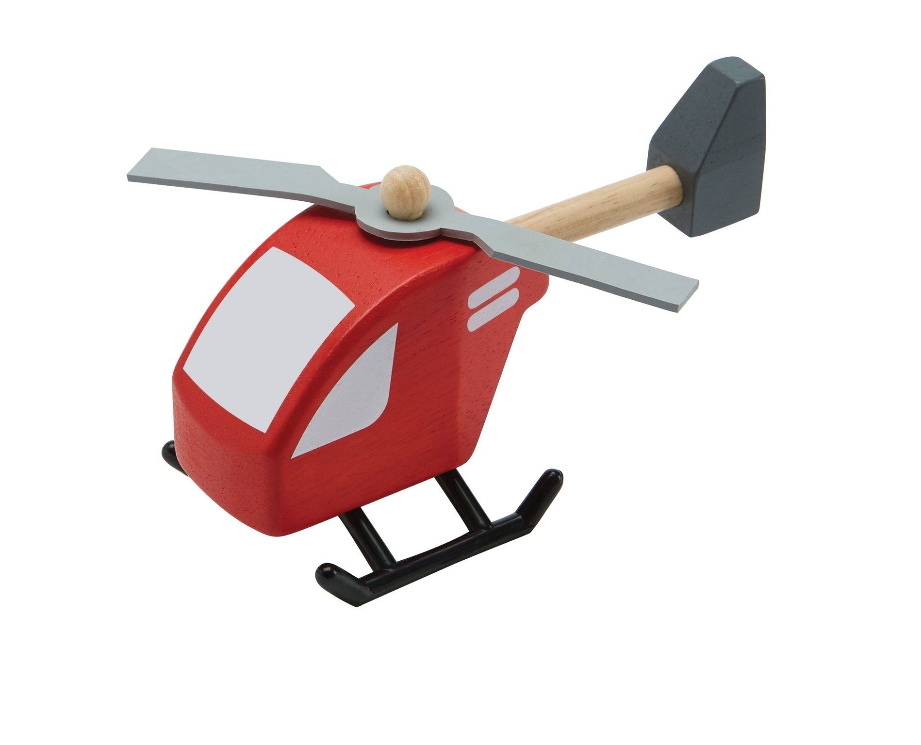 Plan Toys Red Wooden Toy Helicopter