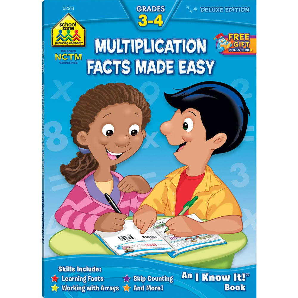 School Zone 2214 Multiplication Facts Made Easy Workbook - Grades 3-4