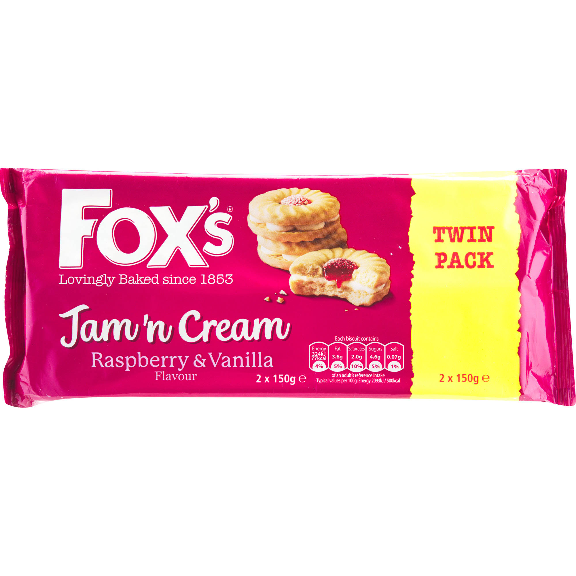 Fox's Jam 'n Cream Family Pack - Raspberry & Vanilla, 300g