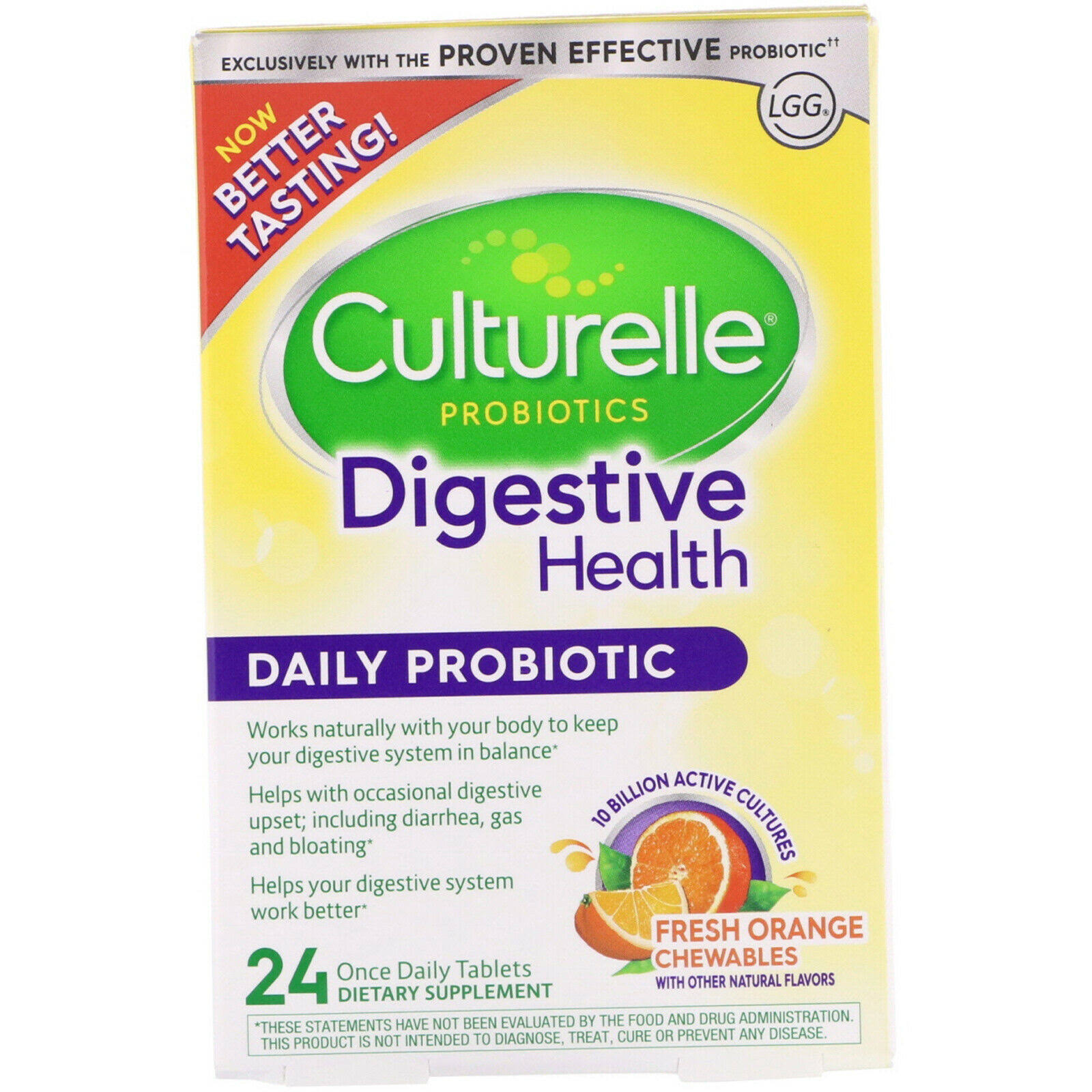 Culturelle Digestive Health Probiotic Chewables - Orange, 24 Tablets