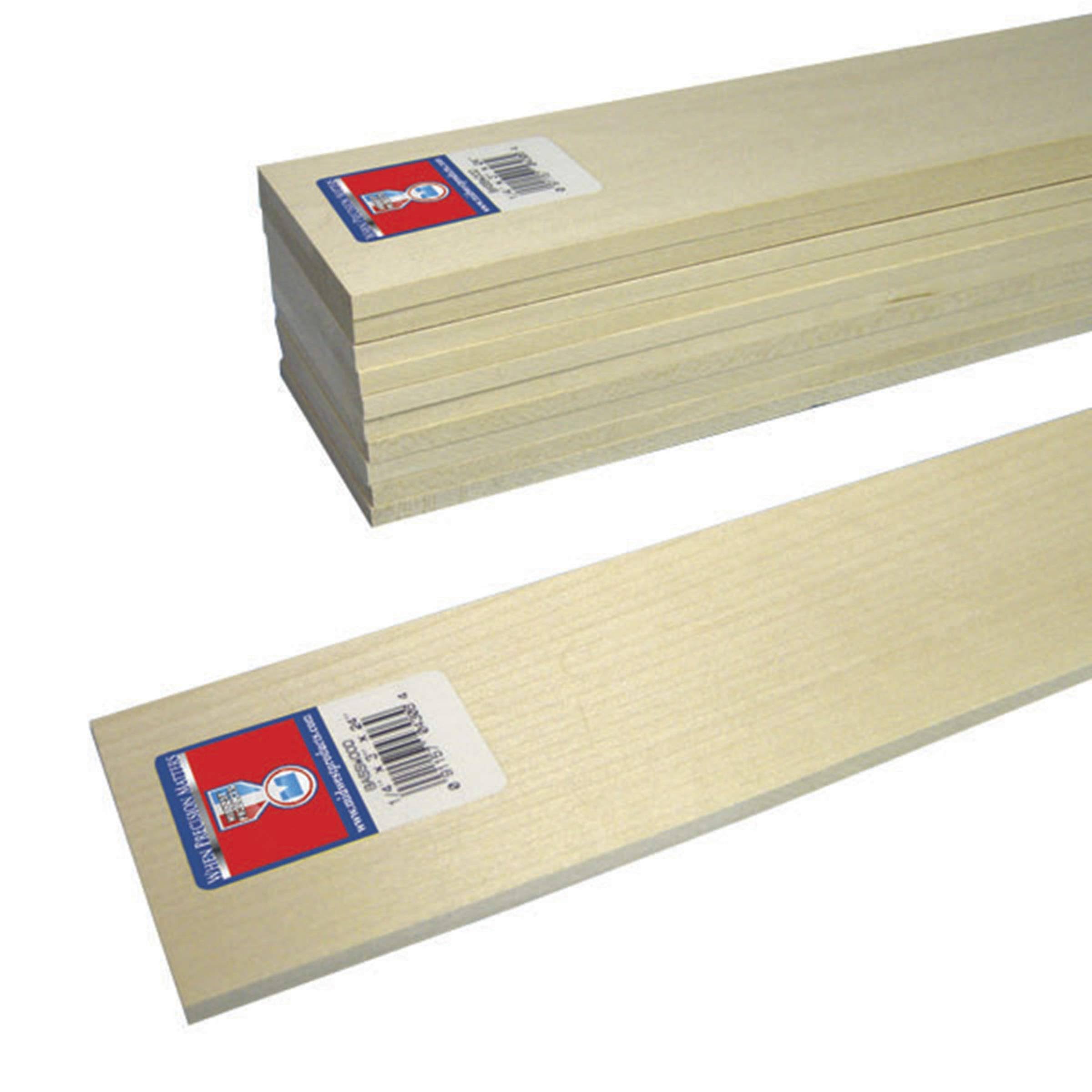 Midwest Basswood Sheet 24"-1/4"X3"
