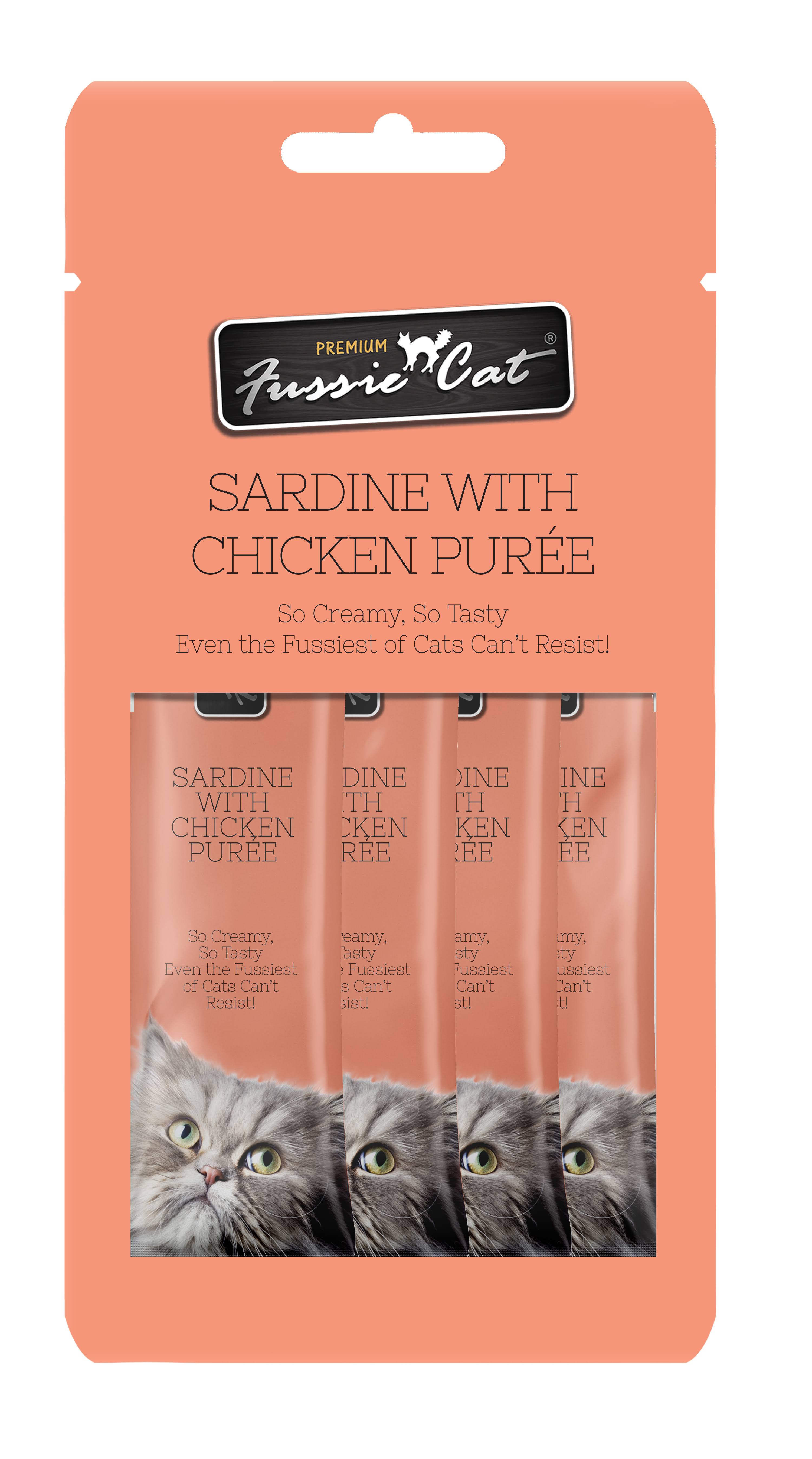 Fussie Cat Sardine & Chicken Puree Cat Food 4 Pack
