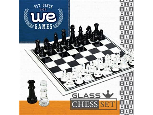 Black And Clear Glass Chess Set
