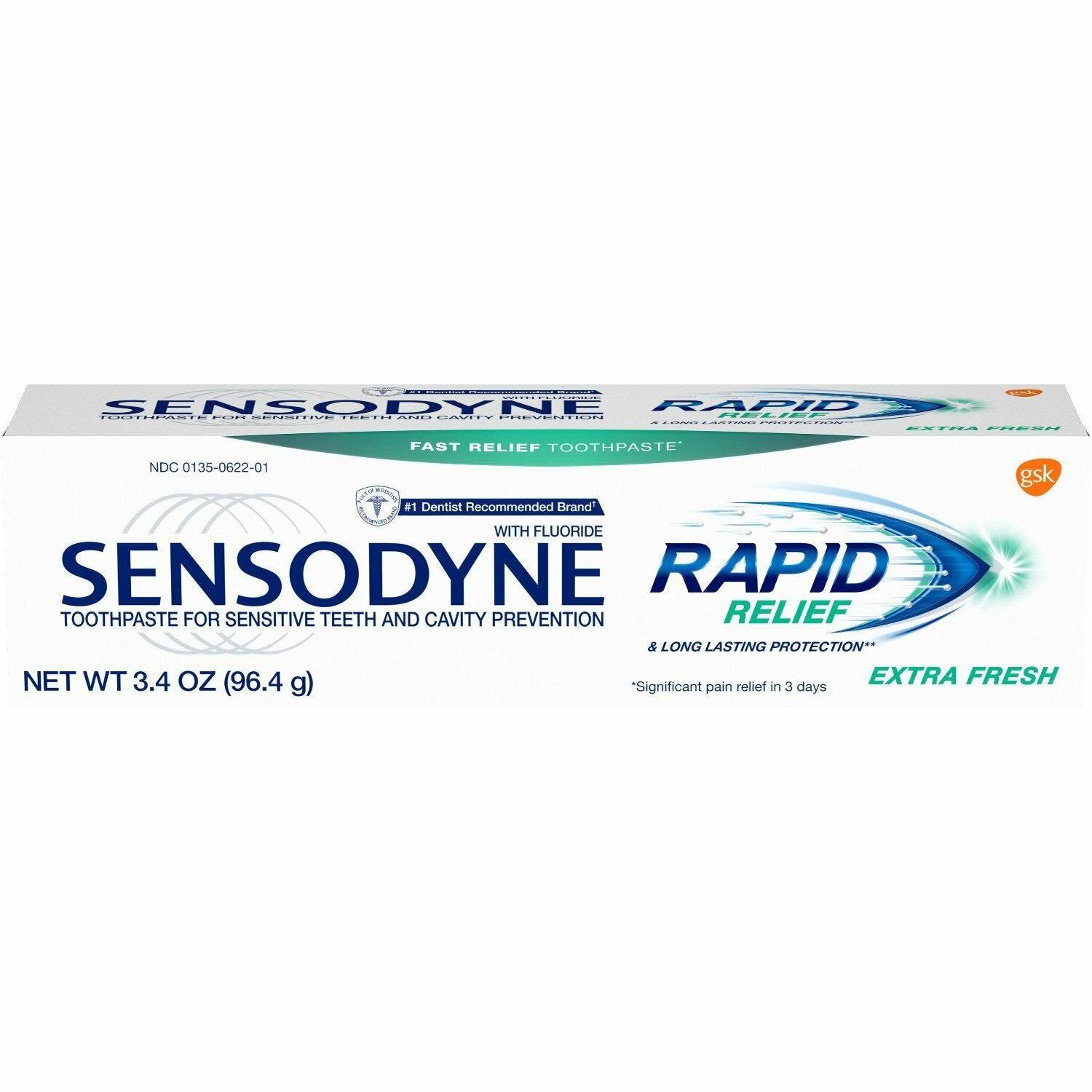 Sensodyne Rapid Relief Sensitivity Toothpaste - Extra Fresh, 3.4oz
