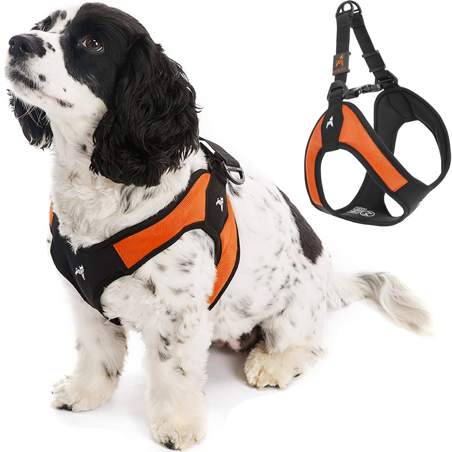 Gooby Escape Proof Easy Fit Dog Harness - Orange - Medium