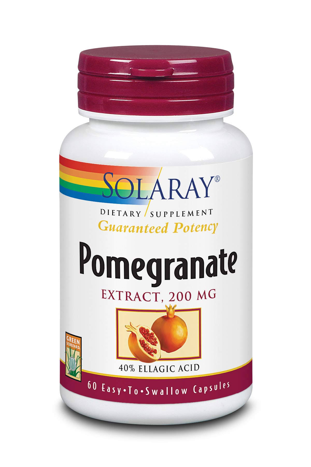 Solaray Pomegranate Extract 200mg Dietary Supplement - 60 Capsules