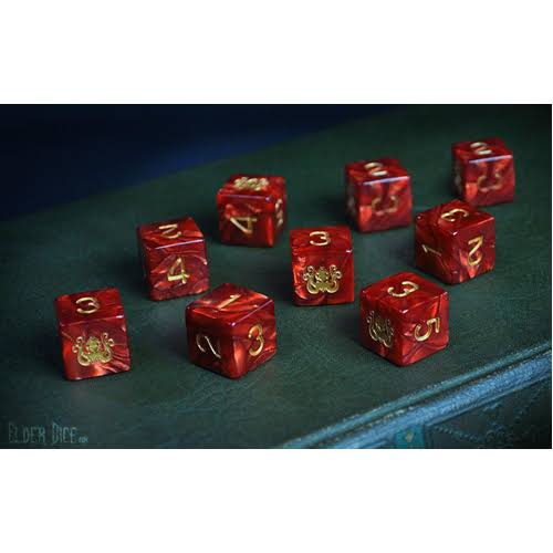 Elder Dice Tube of Red Cthulhu D6 Dice