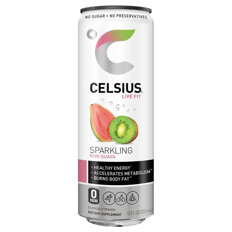 Celsius Live Fit Fitness Drink, Kiwi Guava, Sparkling - 12 fl oz