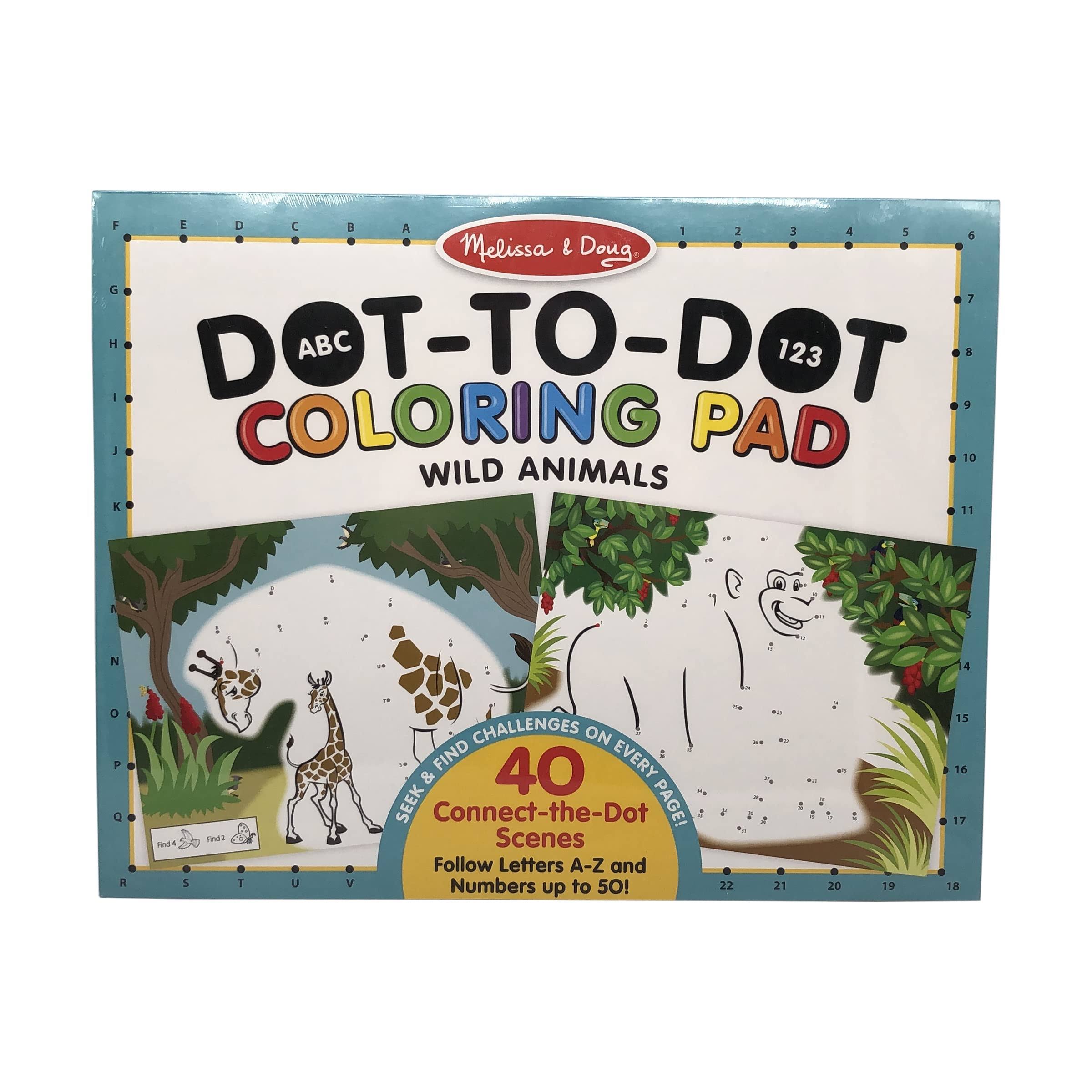 Melissa and Doug Abc 123 Dot-to-dot Coloring Pad - Wild Animals