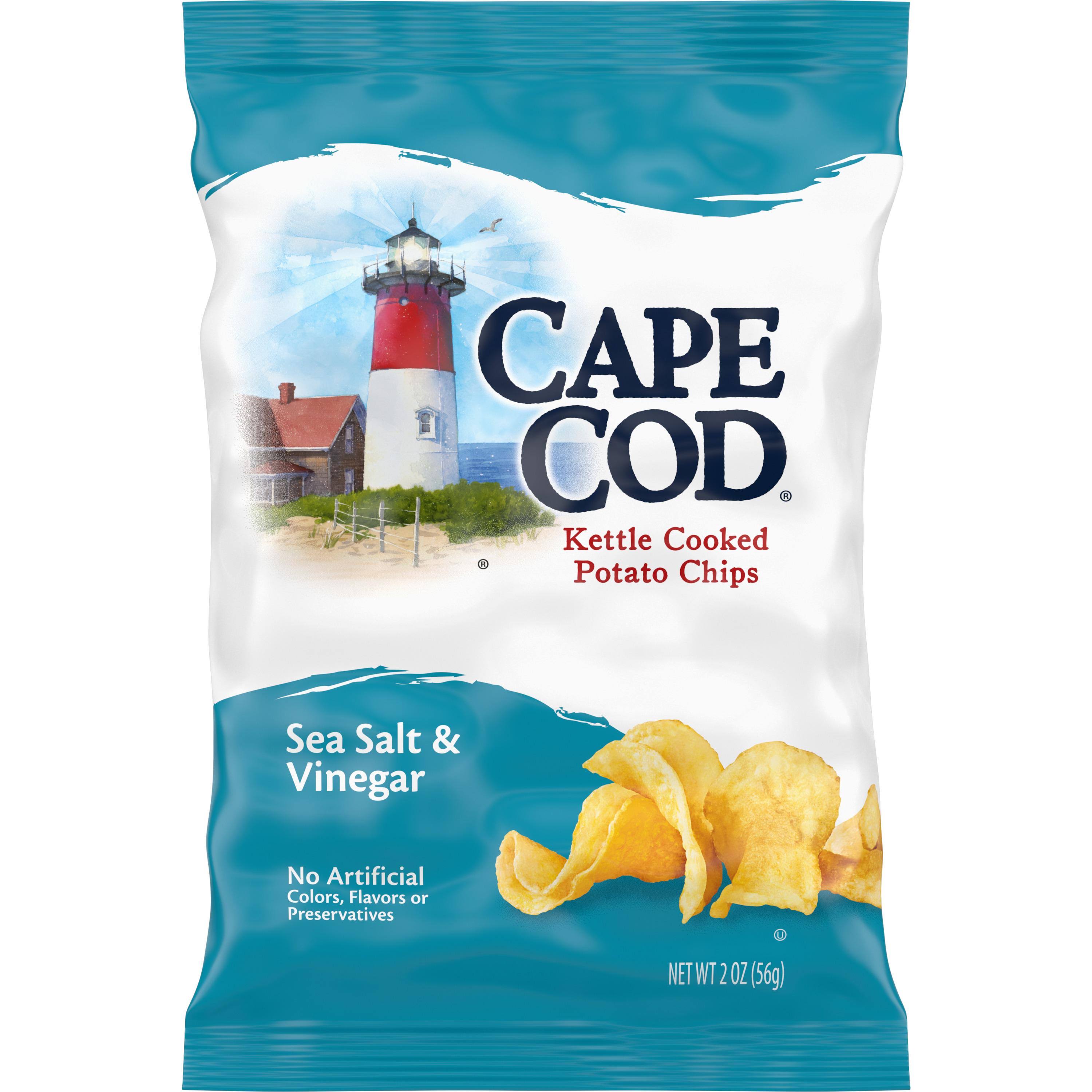 Cape Cod Potato Chips, Kettle Cooked, Sea Salt & Vinegar - 2 oz