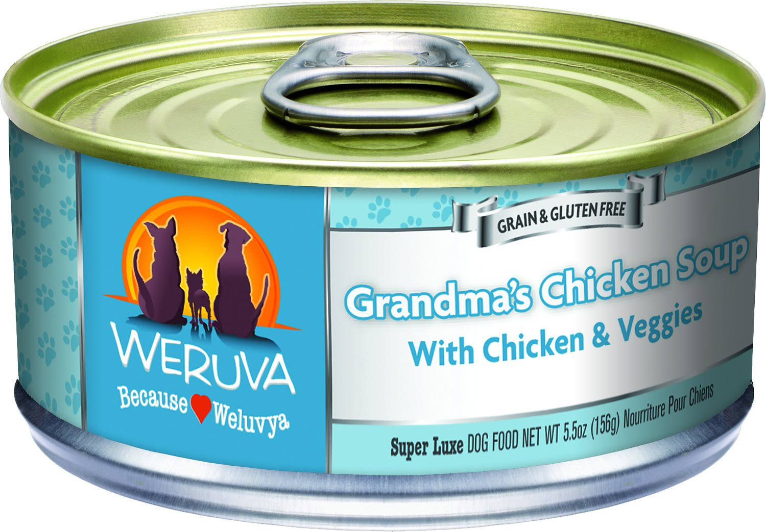 Weruva Grain Free Canned Dog Food - Grandma's Chicken Soup, Adult, 14oz