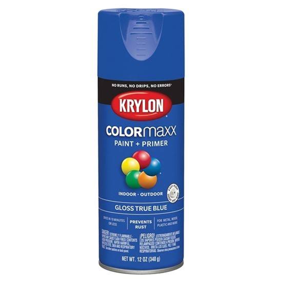 Krylon COLORmaxx K05543007 Spray Paint, Gloss, True Blue, 12 oz Aerosol Can