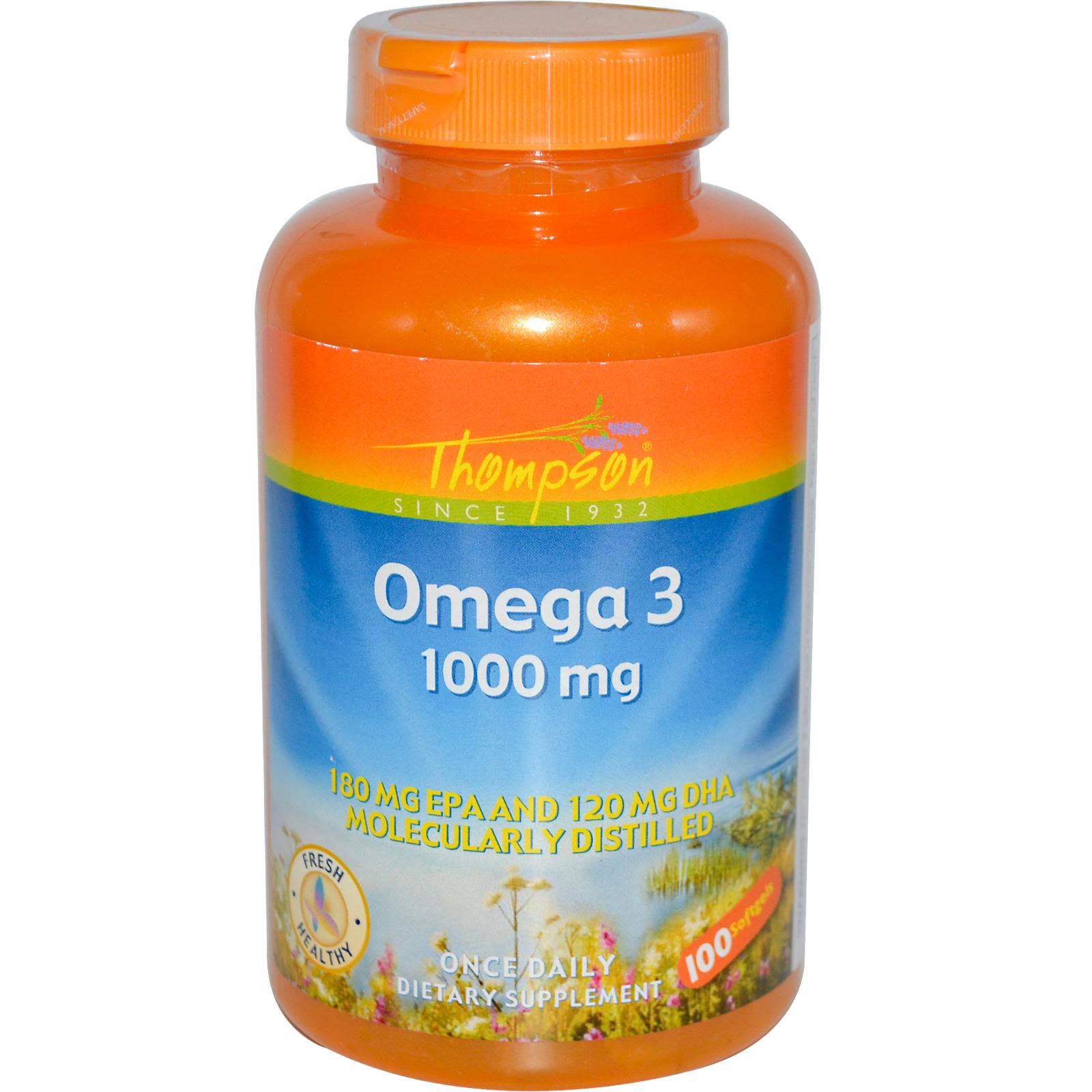 Thompson Omega 3 Fish Oil Dietary Supplement - 100 Softgels