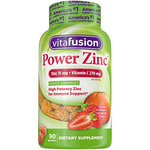 vitafusion Power Zinc Gummy Vitamins, 15mg Zinc Plus 270mg Vitamin C P