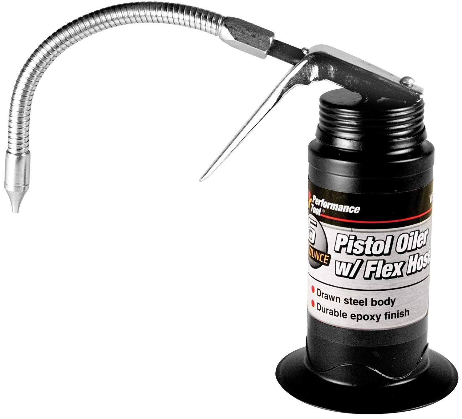 Performance Tool W54265 Pistol Oiler with Flex Hose - 180ml Capacity | Garage | 30 Day Money Back Guarantee | Free Shipping On All Orders