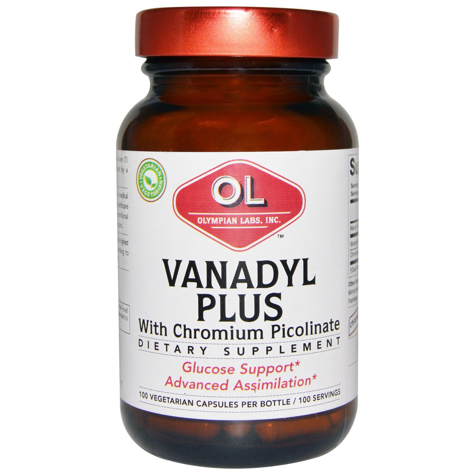 Olympian Labs Vanadyl Plus with Chromium Dietary Supplement - 100 Capsules