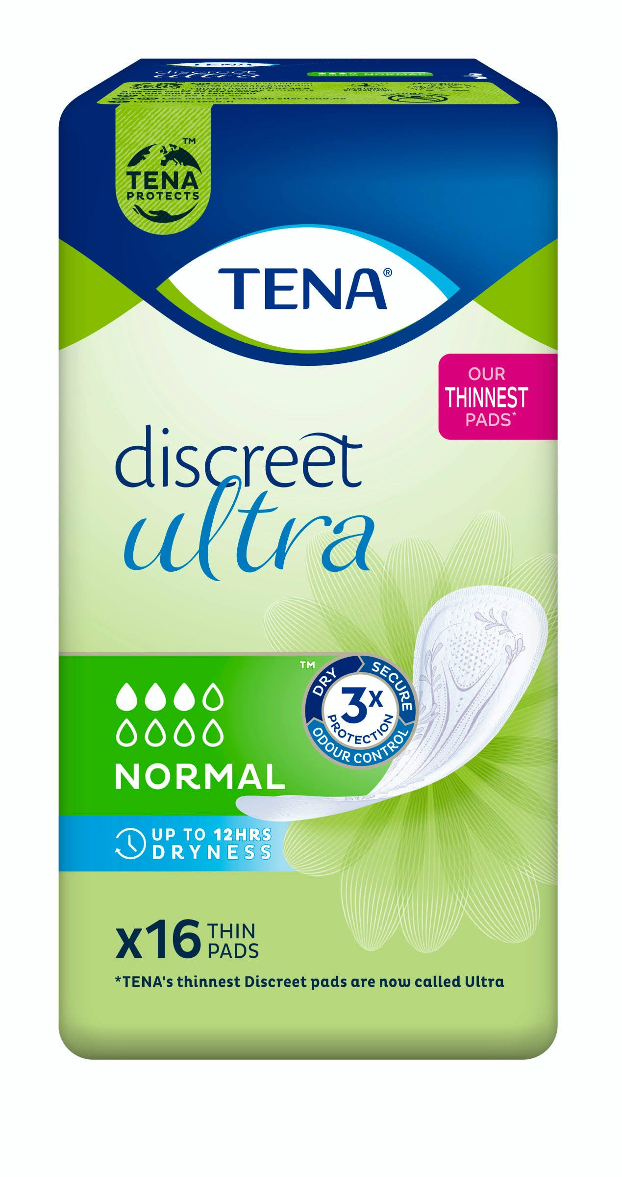 TENA Discreet Ultra Normal Pads 16 Pack