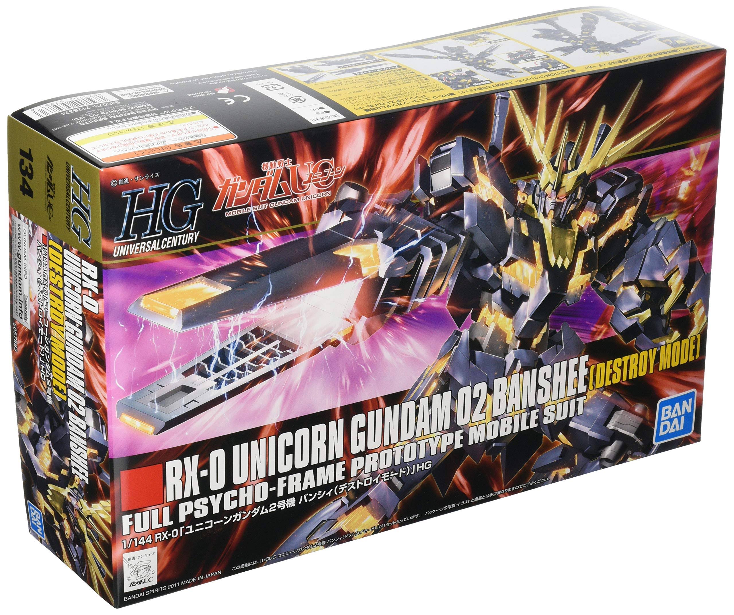 Gundam High Grade Universal Century 134 RX-0 Unicorn Gundam 02 Banshee Model Kit - 1:144 Scale