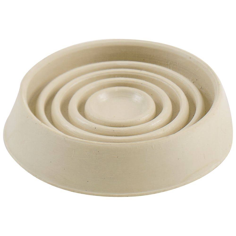 Shepherd Hardware Cushioned Rubber Round Caster Furniture Cups - Off White, 4pk, 1 3/4"