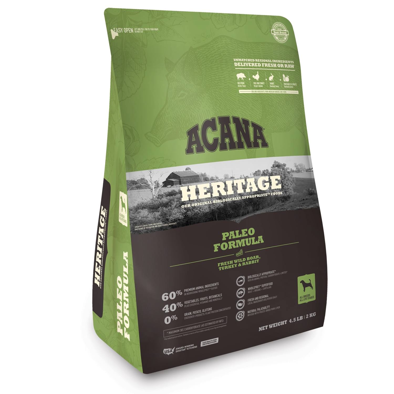 ACANA Heritage Paleo Formula Dry Dog Food 4.5-Lb.