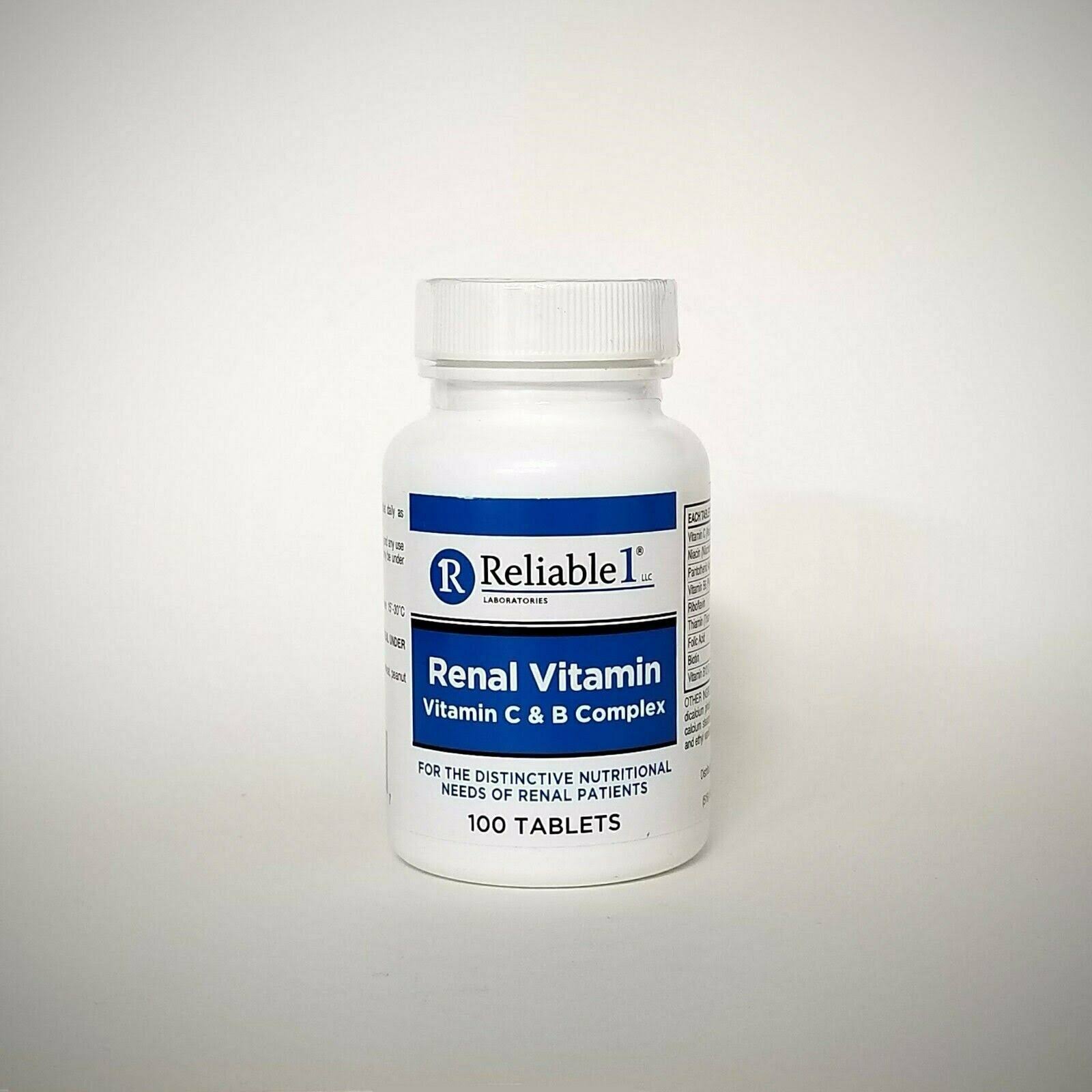 Reliable 1 Renal Vitamin C and B Complex Supplement - 100 Tablets