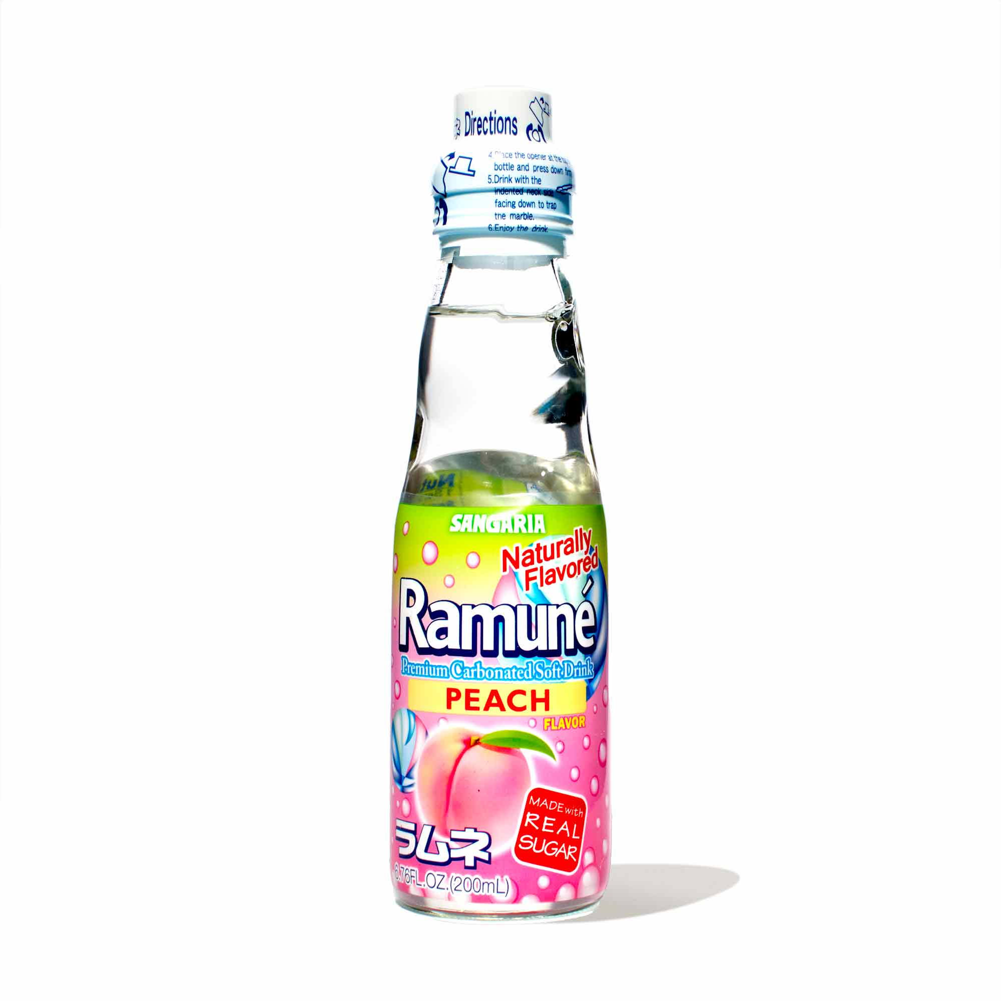 Ramune Soft Drink, Peach Flavor - 6.76 fl oz