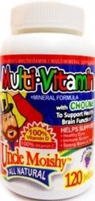 Uncle Moishy Childrens Multi-Vitamin Mineral Jellies with Choline - 120 Jellies