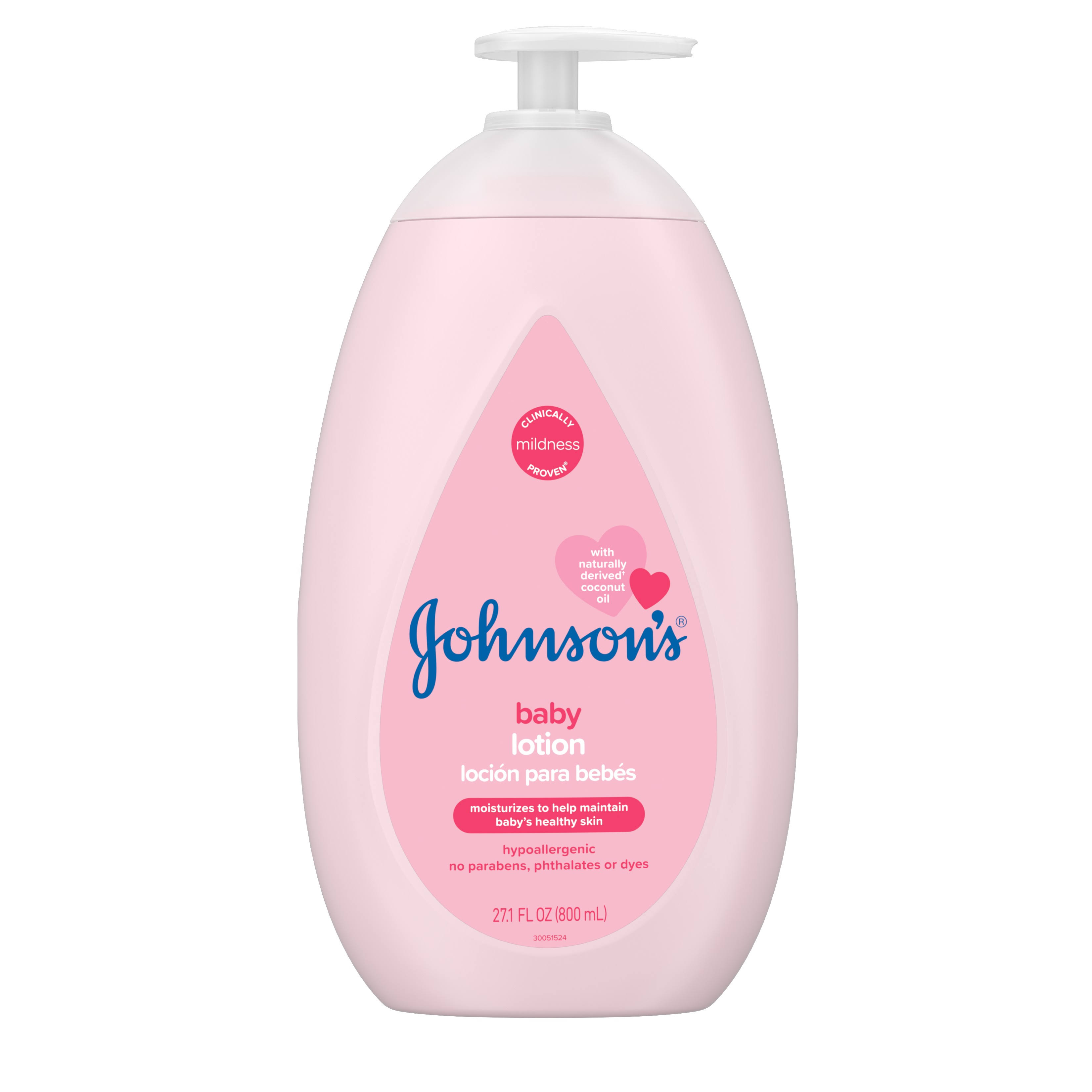 Johnson's Moisturizing Pink Baby Lotion With Coconut Oil, 27.1 Fl Oz