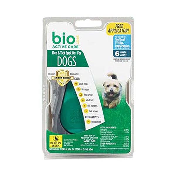 Bio Spot Active Care Dogs Flea and Tick Spot On - 05-14lbs, 6 Month Supply
