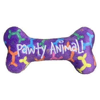 Lulubelles Power Plush Dog Toy - Pawty Animal Bone - Large - 12"