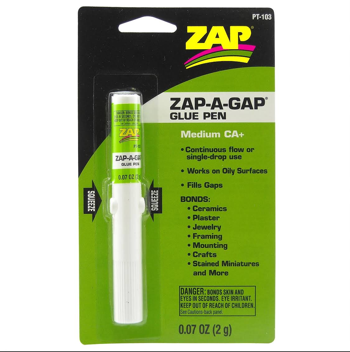 Zap Adhesives PT103 Zap-a-gap Ca Plus Glue Pen - 2g, Multi-colored