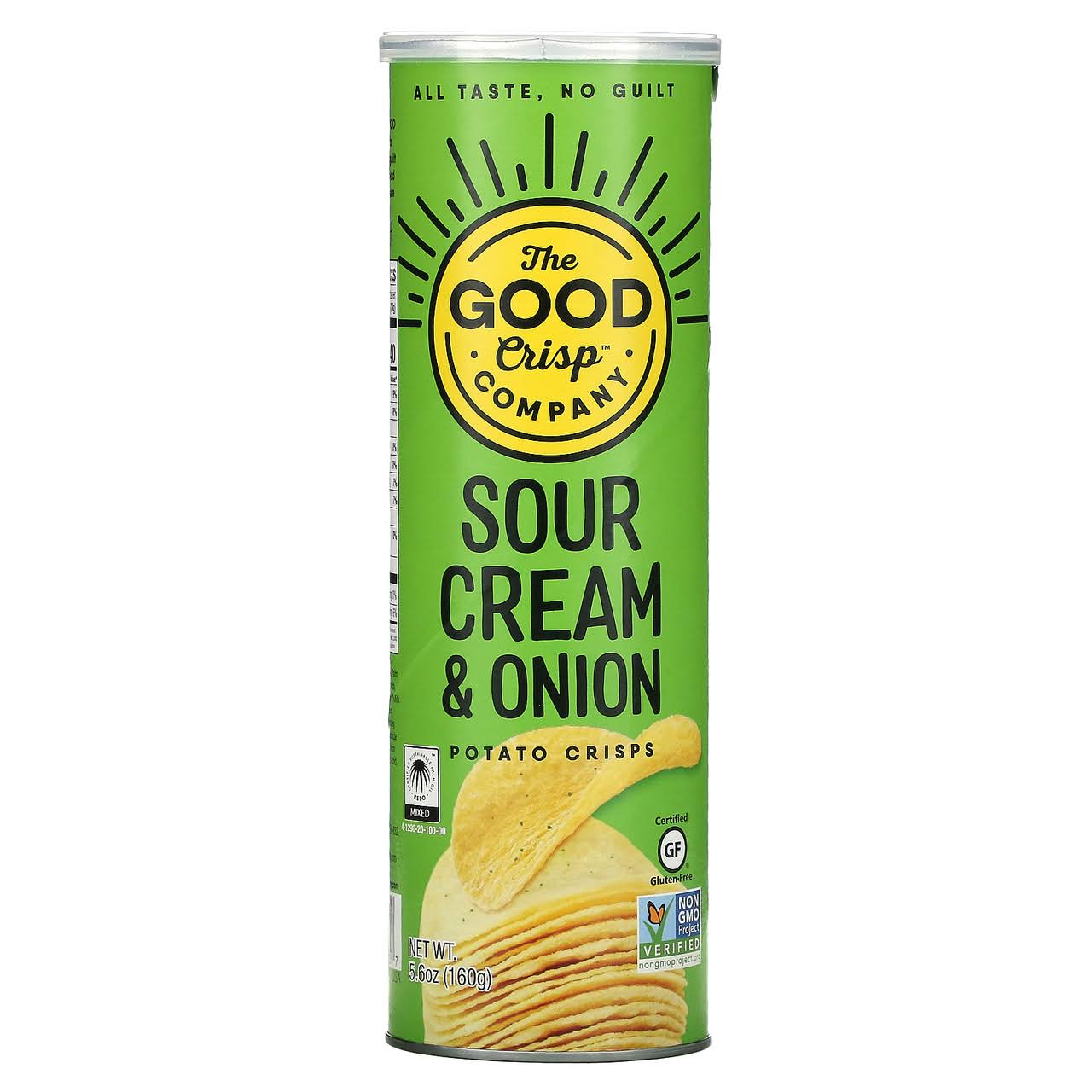 The Good Crisp Company Potato Crisps Sour Cream & Onion 5.6 oz (160 g)
