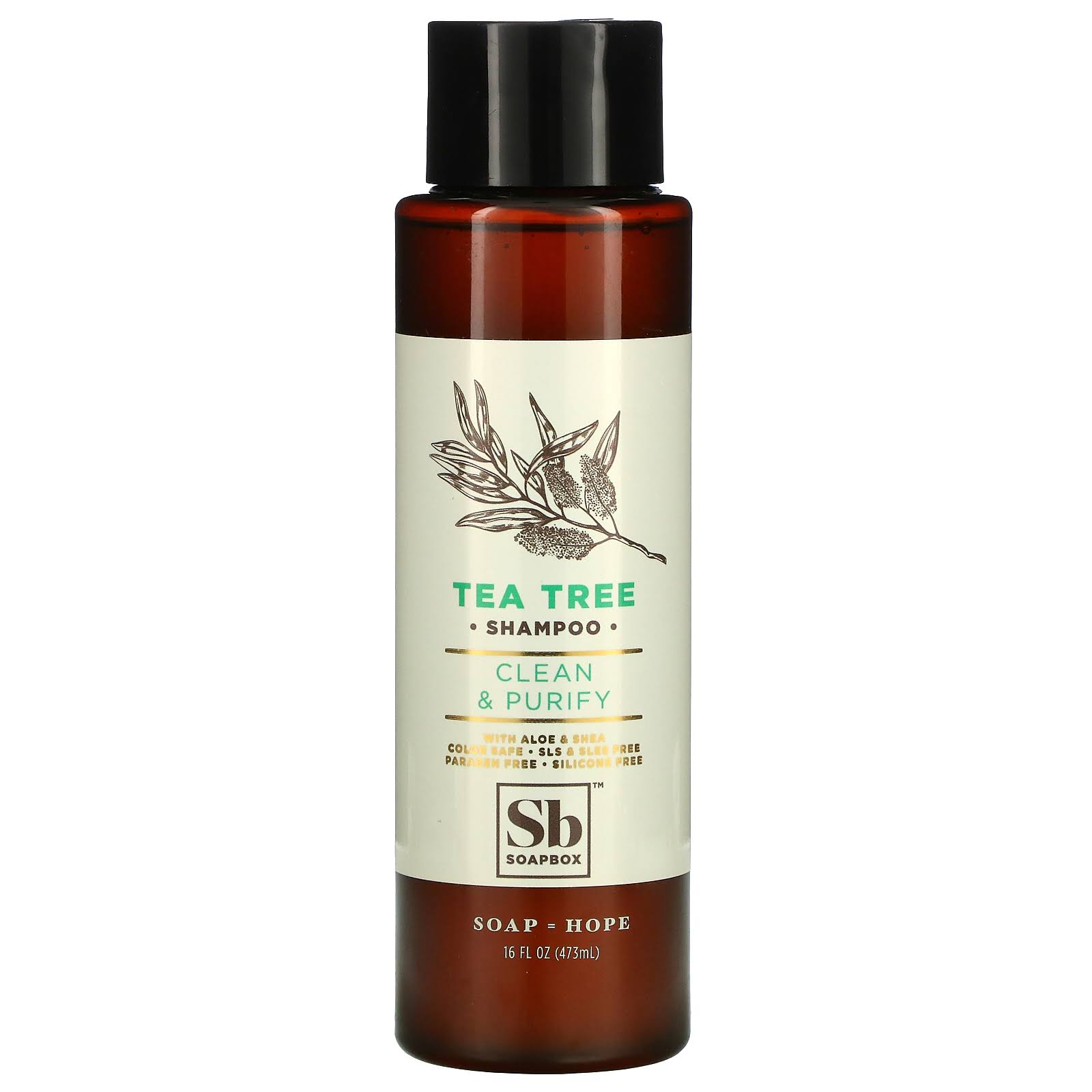 Soapbox tea tree clean & purify shampoo 16 oz
