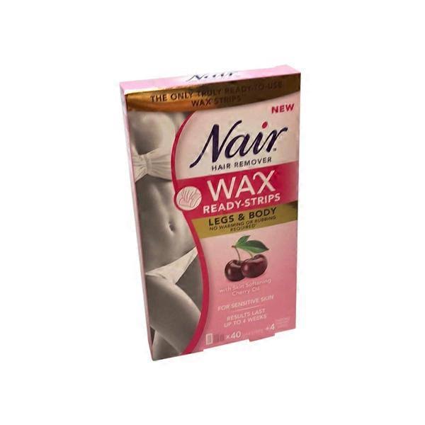 Nair Hair Remover Wax Ready Strips Legs and Body Wax Strips - 40 Strips