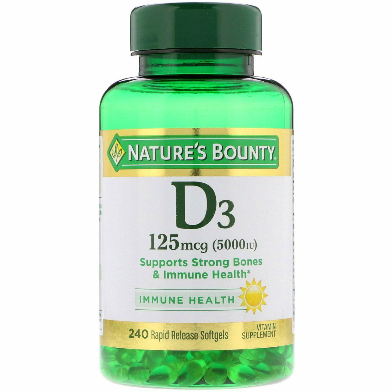 Nature's Bounty D3 Rapid Release Immune Health Dietary Supplement - 5000IU, 240ct