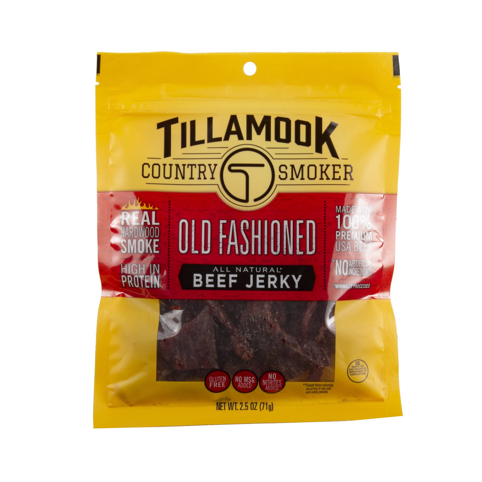 Tillamook Country Smoker Real Hardwood Smoked Beef Jerky, Old Fashioned, 2.5 Ounce