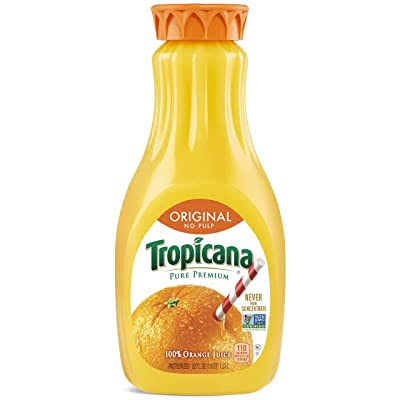 Tropicana Orange Juice, No Pulp, 52 fl oz