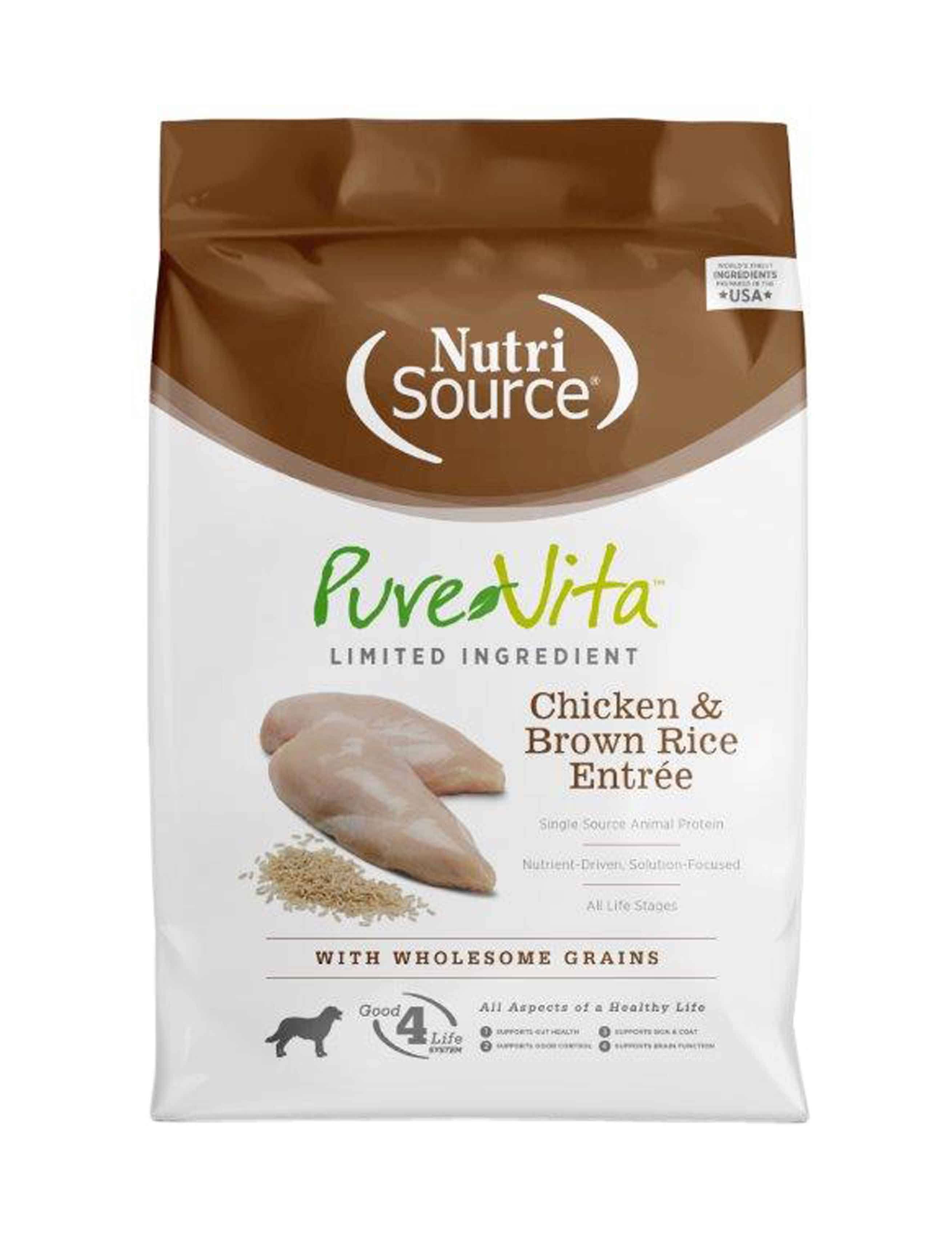 NutriSource Pure Vita Dry Dog Food - Chicken & Brown Rice, 25lb