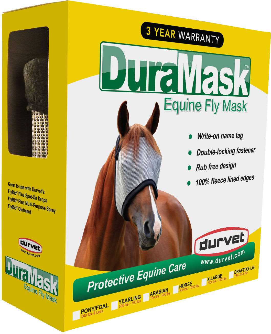 Durvet 698574 Fly Rid Duramask Horse Fly Mask