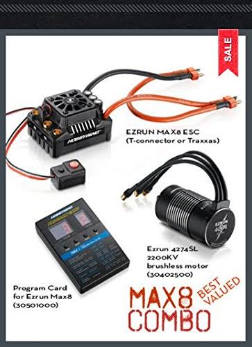 38010401 Max8 ESC Combo with EzRun 2200kV Motor TRX Plug
