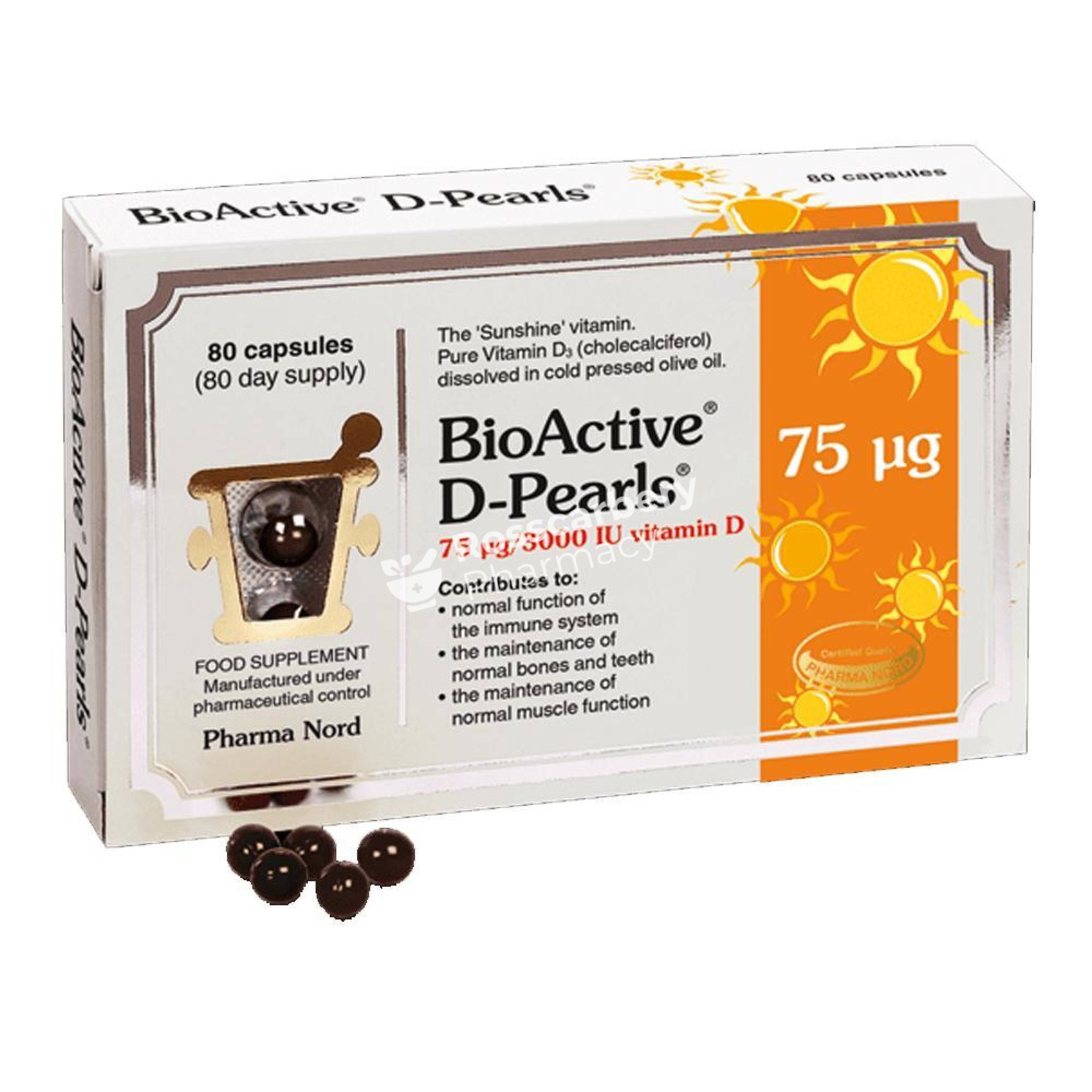 Pharma Nord Bio Active D Pearls 80 Capsules - 75 UG