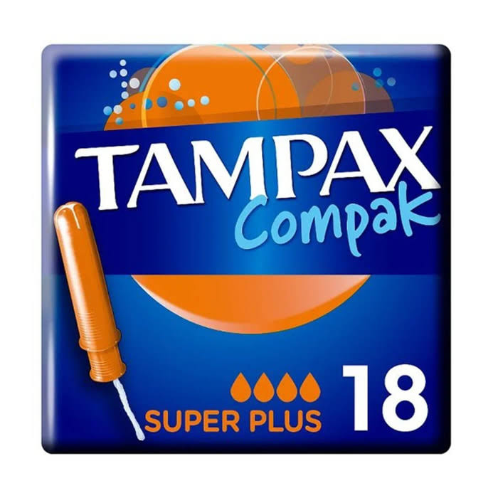 Tampax Compak Super Plus Tampons Applicator - 18pk