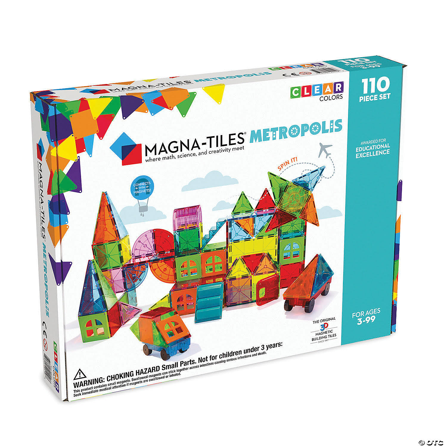 Magna Tiles Metropolis 110 Piece Set - 3D Magnetic Building Tiles