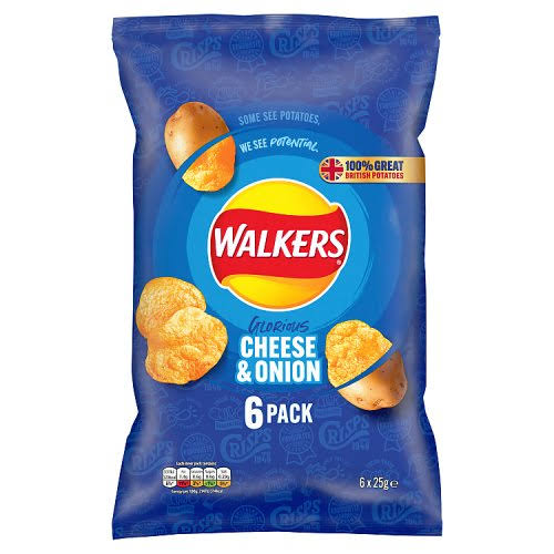 Walkers Crisps - Cheese And Onion, 6 Pack