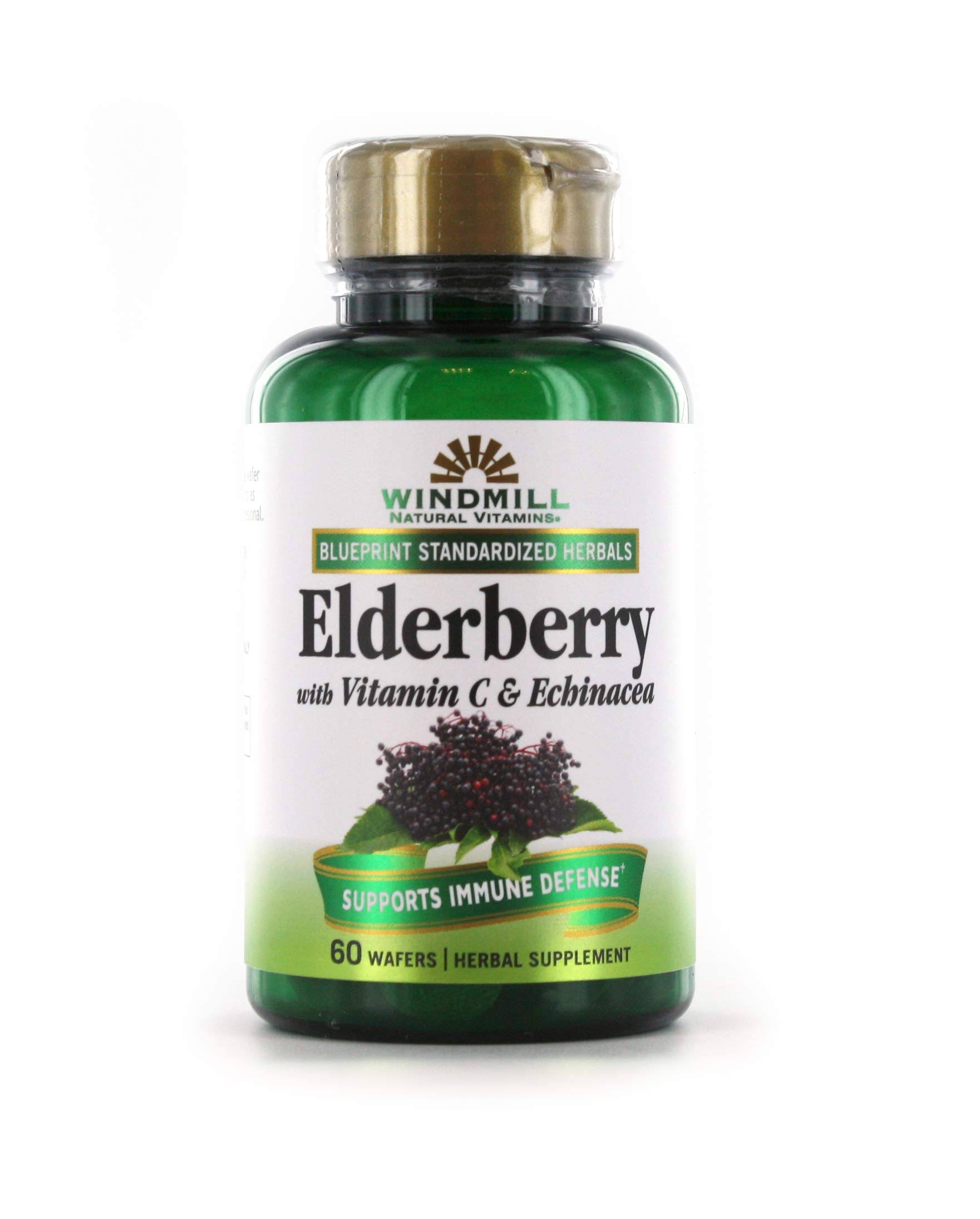 Windmill Elderberry with Vitamin C & Echinacea Capsules 60 ea