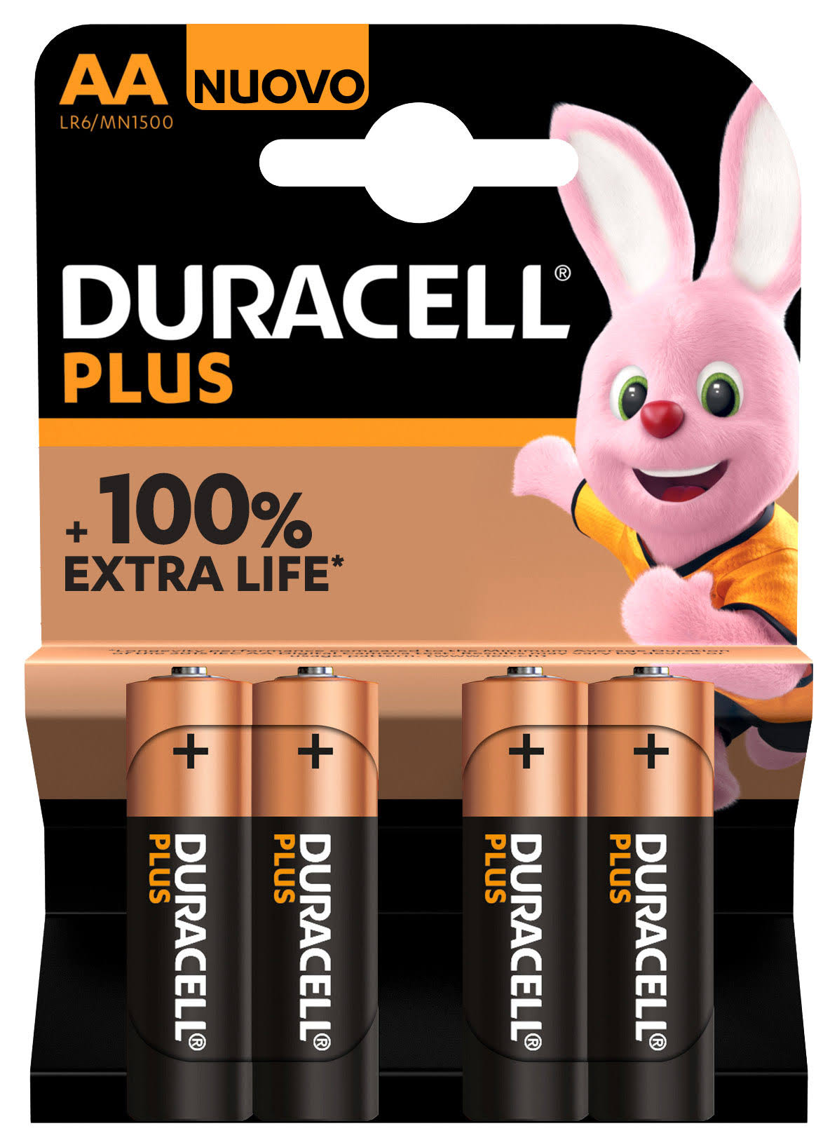 Duracell Plus AA LR06 Alkaline Batteries 4 Units
