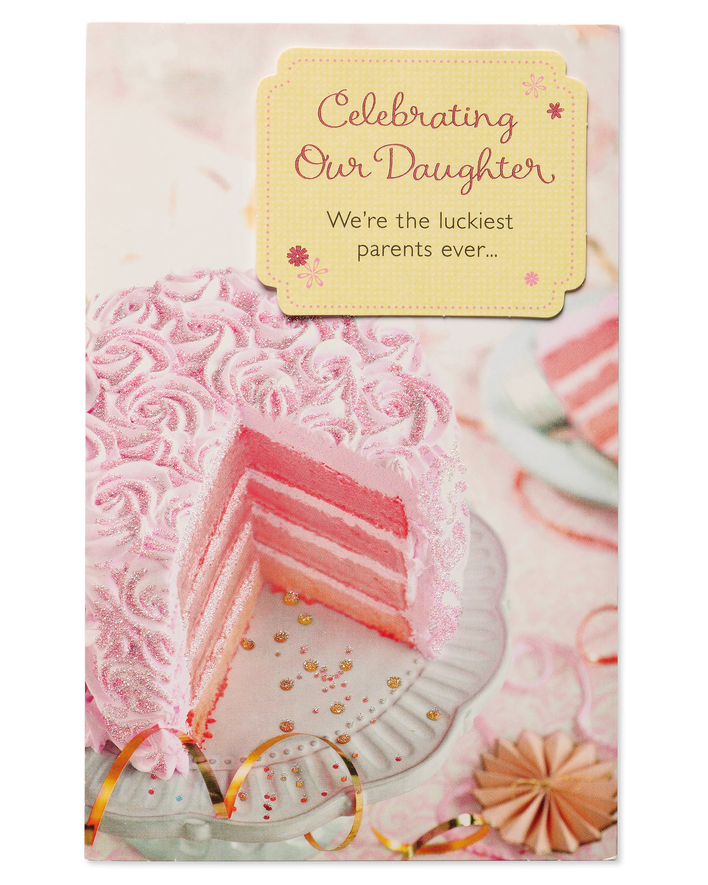 Greeting Card-Pink Cake Birthday For Daughter 068981590149