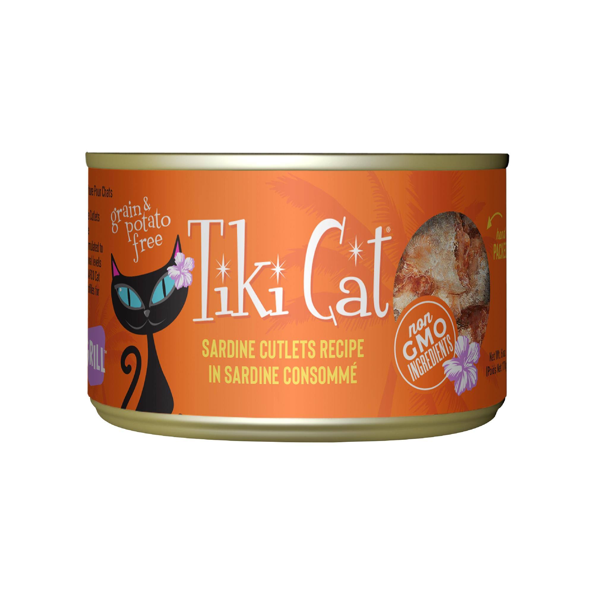 Tiki Cat Grill Sardine Cutlets Recipe in Sardine Consomme, 6-oz